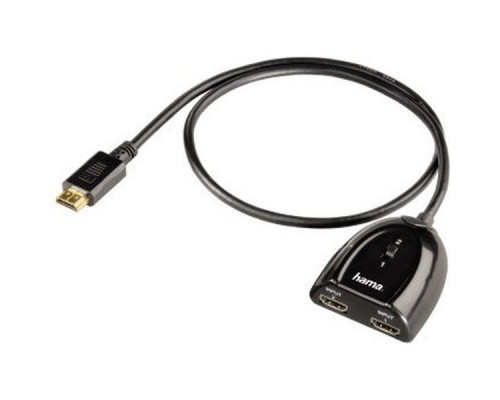 Переключатель аудио-видео Hama H-42553 HDMI (m)/2хHDMI (f) Позолоченные контакты черный (00042553)
