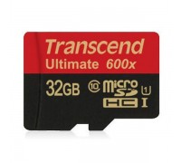 Карта памяти MicroSDHC 32Gb Transcend TS32GUSDHC10U1 Class10 +  microSD--SD  Adapter                                                                                                                                                                      
