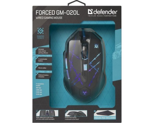 Мышь Defender Forced GM-020L Black USB 52020