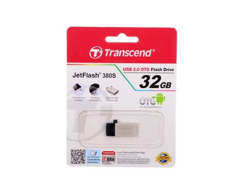 Флэш-диск USB 2.0 Type-A/Micro-B 32Gb Transcend JetFlash TS32GJF380S