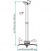 Крепление потолочное VLK TRENTO-85W белый для проектора, 3 ст свободы, наклон ±15°, поворт ±15°, от потолка 750-1500 мм, нагрузка до 15 кг