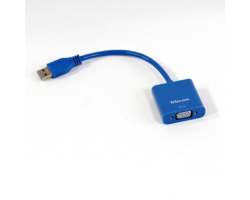 Кабель а/в TELECOM USB 3.0 to VGA-F TA710 Адаптер (Внешняя видеокарта) USB 3.0 - VGA-F display adapter Telecom TA710