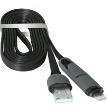 Кабель USB 2.0 A--micro-B+ Lightning 1м Defender USB10-03BP черный 87488                                                                                                                                                                                  