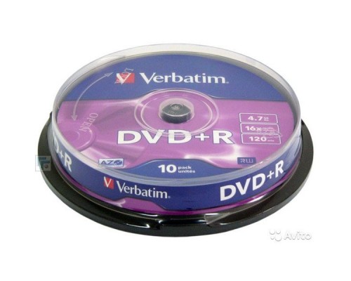 Диск DVD+R VS 4.7 Gb, 16x, Cake Box (10), (10/200)