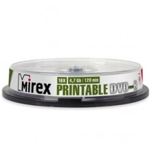 Диск DVD+R Mirex 4.7 Gb, 16x, Cake Box (10), Ink Printable (10/300)                                                                                                                                                                                       