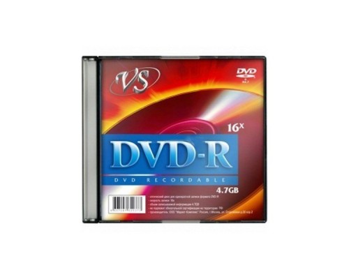 Диск DVD-R VS 4.7 Gb, 16x, Slim Case (5), (5/200)