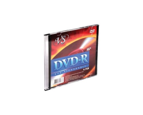Диск DVD-R VS 4.7 Gb, 16x, Slim Case (5), Ink Printable (5/200)