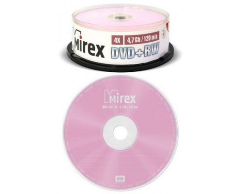 Диск DVD-RW Mirex 4.7 Gb, 4x, Cake Box (25), (25/300)
