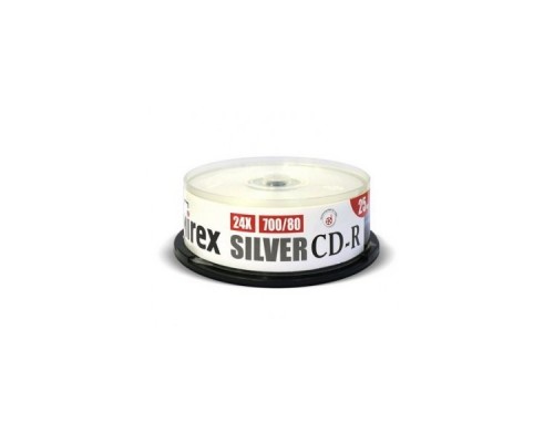 Диск CD-R Mirex 700 Mb, 24х, Silver, Cake Box (25), (25/300)