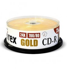 Диск CD-R Mirex 700 Mb, 24х, Gold, Cake Box (25), (25/300)                                                                                                                                                                                                