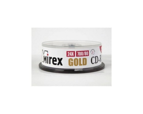 Диск CD-R Mirex 700 Mb, 24х, Gold, Cake Box (10), (10/300)