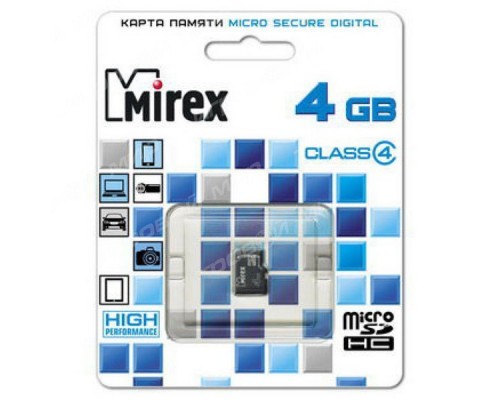 Карта памяти 4GB Mirex 13612-MCROSD04