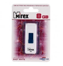 Флеш накопитель 8GB Mirex Shot, USB 2.0, Белый                                                                                                                                                                                                            