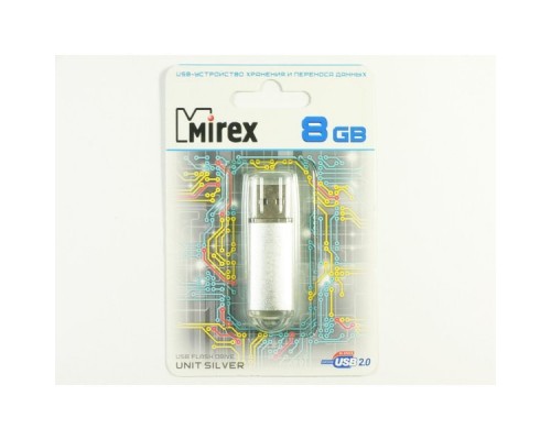 Флеш накопитель 8GB Mirex Unit, USB 2.0, Серебро