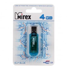 Флеш накопитель 4GB Mirex Elf, USB 2.0, Синий                                                                                                                                                                                                             