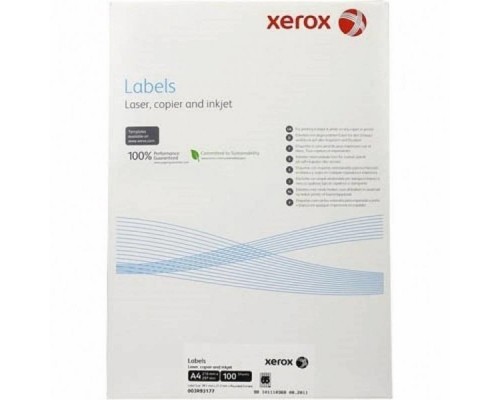 Наклейки Laser/Copier XEROX А4:30, 100 листов (70x29,6мм) Прямоугольные края.