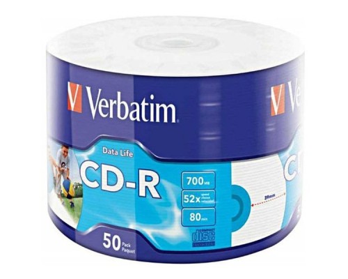 Диск CD-R 700Mb 52x Verbatim (50 шт.) Printable 43794