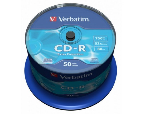 Диск CD-R 700Mb 52x Verbatim (50 шт.) на шпинделе 43351