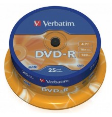 Диск DVD-R 4.7Gb 16x Verbatim (25 шт.) на шпинделе 43522                                                                                                                                                                                                  
