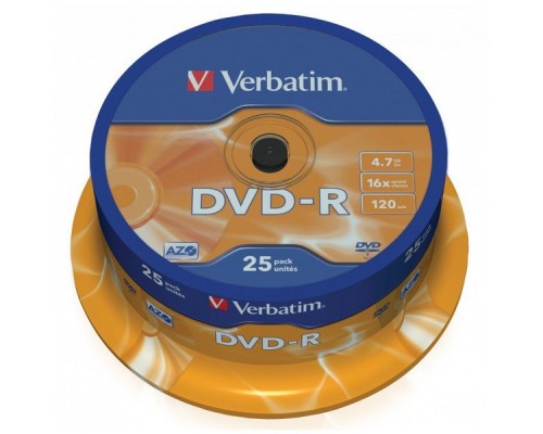 Диск DVD-R 4.7Gb 16x Verbatim (25 шт.) на шпинделе 43522