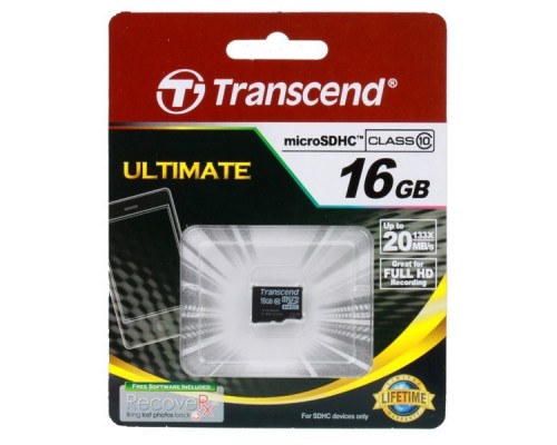 Карта памяти MicroSDHC 16Gb Transcend TS16GUSDC10 Class10 UHS-I U1 R30