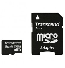 Карта памяти MicroSDHC 16Gb Transcend TS16GUSDHC10 Class10 UHS-I U1 R30 + Adapter                                                                                                                                                                         