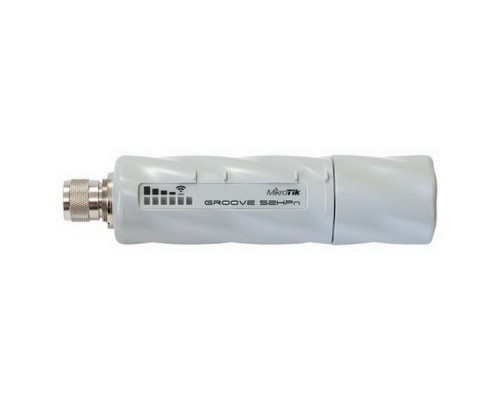 Точка доступа MikroTik RBGroove-52HPn Groove 52 with N-male connector, High Gain Single Chain 2.4GHz / 5GHz 802.11abgn wireless, 600MHz CPU, 64MB RAM,
