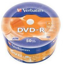 Диск DVD-R Verbatim 4.7 Gb, 16x, Shrink (50), Azo (50/600)                                                                                                                                                                                                