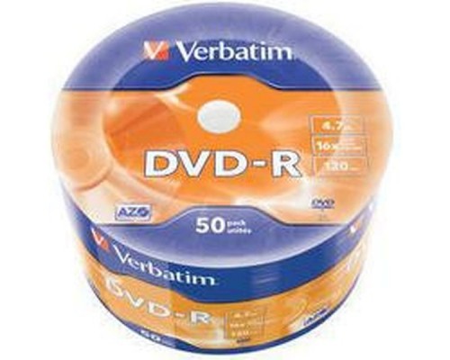 Диск DVD-R Verbatim 4.7 Gb, 16x, Shrink (50), Azo (50/600)