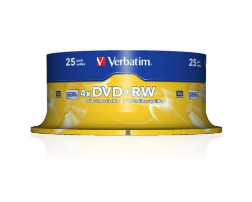 Диск DVD+RW Verbatim 4.7 Gb, 4x, Cake Box (25), (25/200)