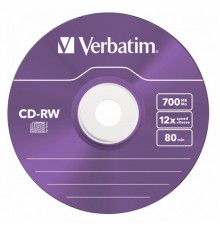 Диск CD-RW Verbatim 700 Mb, 12x, Slim Case (5), Color (5/100)                                                                                                                                                                                             