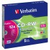 Диск CD-RW Verbatim 700 Mb, 12x, Slim Case (5), Color (5/100)