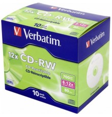 Диск CD-RW Verbatim 700 Mb, 12x, Jewel Case (10), (10/100)                                                                                                                                                                                                
