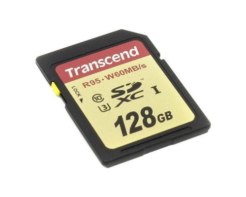 Карта памяти SD 128Gb Transcend SDXC TS128GSDC500S MLC Class10 UHS-I U3 V30 R95 W60