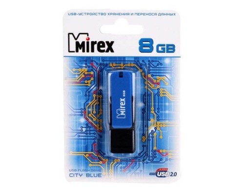 Флеш накопитель 8GB Mirex City, USB 2.0, Синий