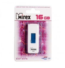 Флеш накопитель 16GB Mirex Shot, USB 2.0, Белый                                                                                                                                                                                                           