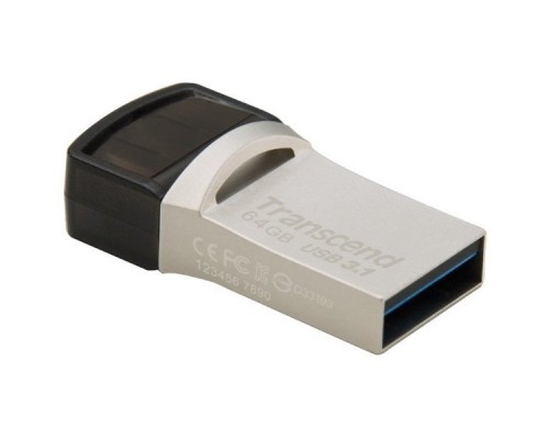 Флэш-диск USB 3.1 Type-A/Type-C 64Gb Transcend JetFlash TS64GJF890S type-C OTG