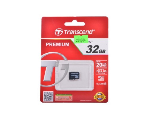 Карта памяти MicroSDHC 32Gb Transcend TS32GUSDC10 Class10