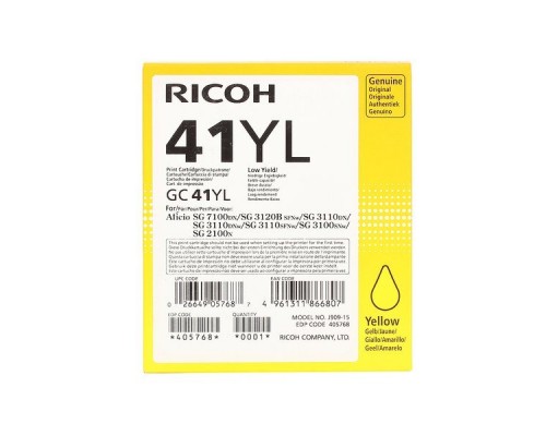 LE Картридж для гелевого принтера GC41YL желтый для Ricoh Aficio SG2100N/3110DN/DNw (600стр)