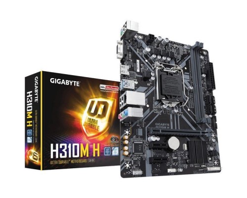 Материнская плата Gigabyte H310M H S1151 H310 PCI-E Dsub+HDMI GbLAN SATA Micro-ATX 2DDR4 (RTL)