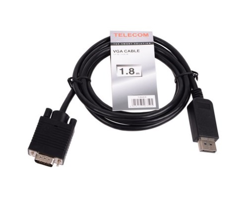 Кабель-переходник DisplayPort (M) в VGA (M) 1.8м Telecom TA669-1.8M