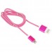 Кабель USB 2.0 A--Lightning 8P 1.0м Cablexper CCB-ApUSBr1m, армированная оплетка, разъемы розовый
