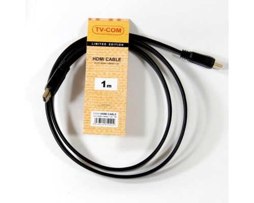 Кабель HDMI (19M -19M)  1.0м TV-COM CG200F-1M ver1.4 плоский