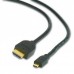 Кабель HDMI-microHDMI Cablexpert CC-HDMID-10, 19M/19M, 3.0м, черный, позол.разъемы, экран, пакет