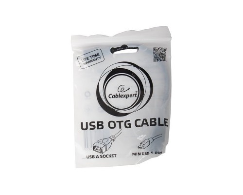 Кабель USB 2.0 A--mini-B 5P 0.15м Gembird/Cablexper A-OTG-AFBM-002