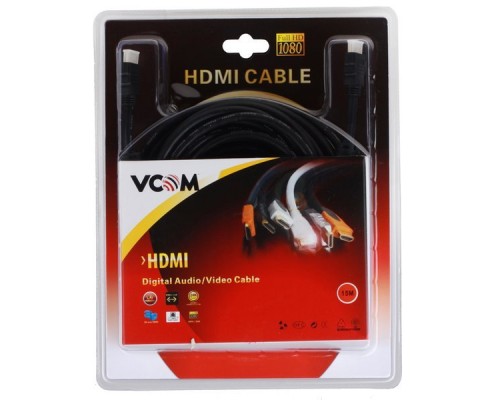 Кабель HDMI (19M -19M) 15м VCOM VHD6020D-15MB 2 фильтра ver1.4V+3D. позол. контакты