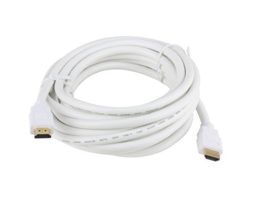 Кабель HDMI (19M -19M) 5.0м AOpen ACG511W-5M ver1.4V+3D позол. контакты, белый