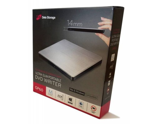 Привод DVD RAM & DVD±R/RW & CDRW LG (HLDS) GP60NS60 Silver Slim EXT USB2.0 (RTL)