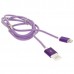 Кабель USB 2.0 A--Lightning 8P 1.0м Cablexper CCB-ApUSBp1m, армированная оплетка, разъемы фиолето