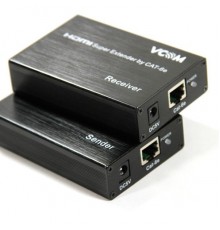 Удлинитель HDMI по витой паре Vcom , HDMI 19F- > RJ45 - > HDMI 19F, до 60м [DD471]                                                                                                                                                                        